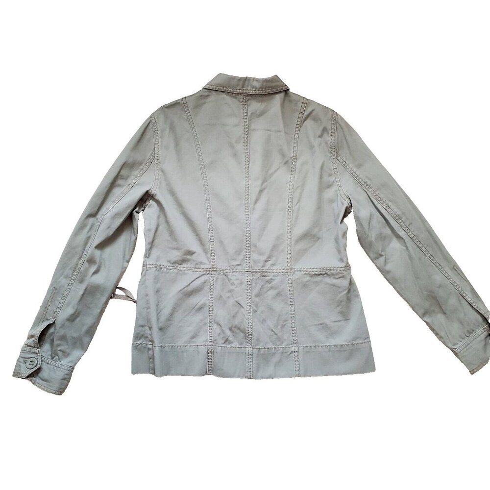 Carribean Joe Jacket Women's Size M Green Button Down Zipper Accent Pockets - Picture 2 of 6